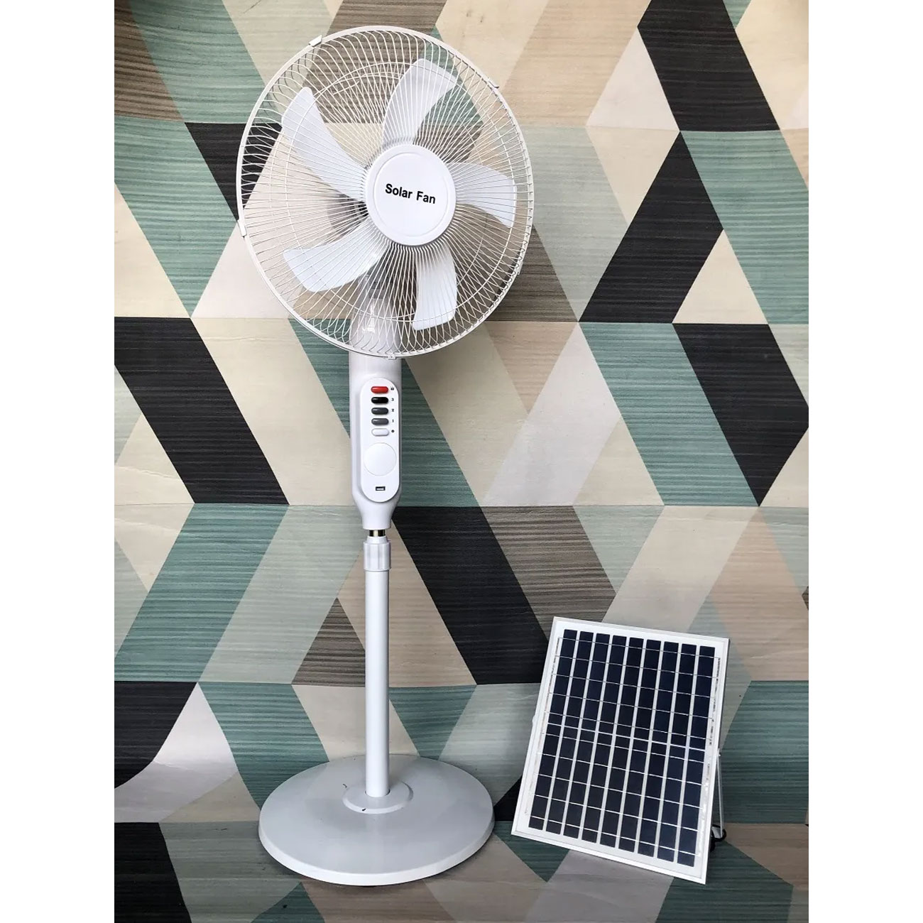 پنکه ایستاده قابل شارژ خورشیدی 25 وات HS-198 - Image 4
