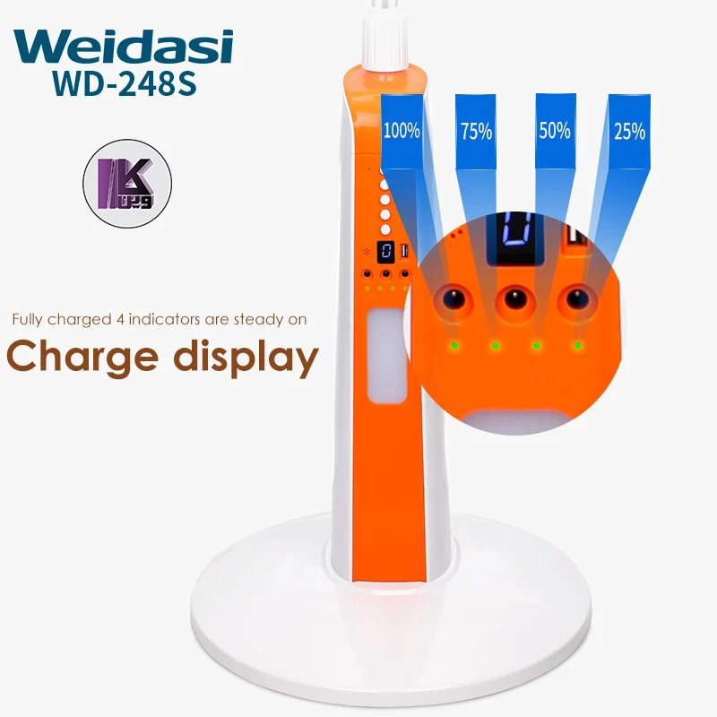 پنکه شارژی برقی ایستاده 16 اینچ پنج پره چند کاره ویداسی پاور بانک مدل WEIDASI WD-246 - Image 11